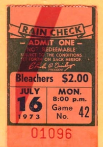 BROOKS ROBINSON HR #248 TICKET STUB-7/16/73 A'S/ORIOLES - Picture 1 of 1