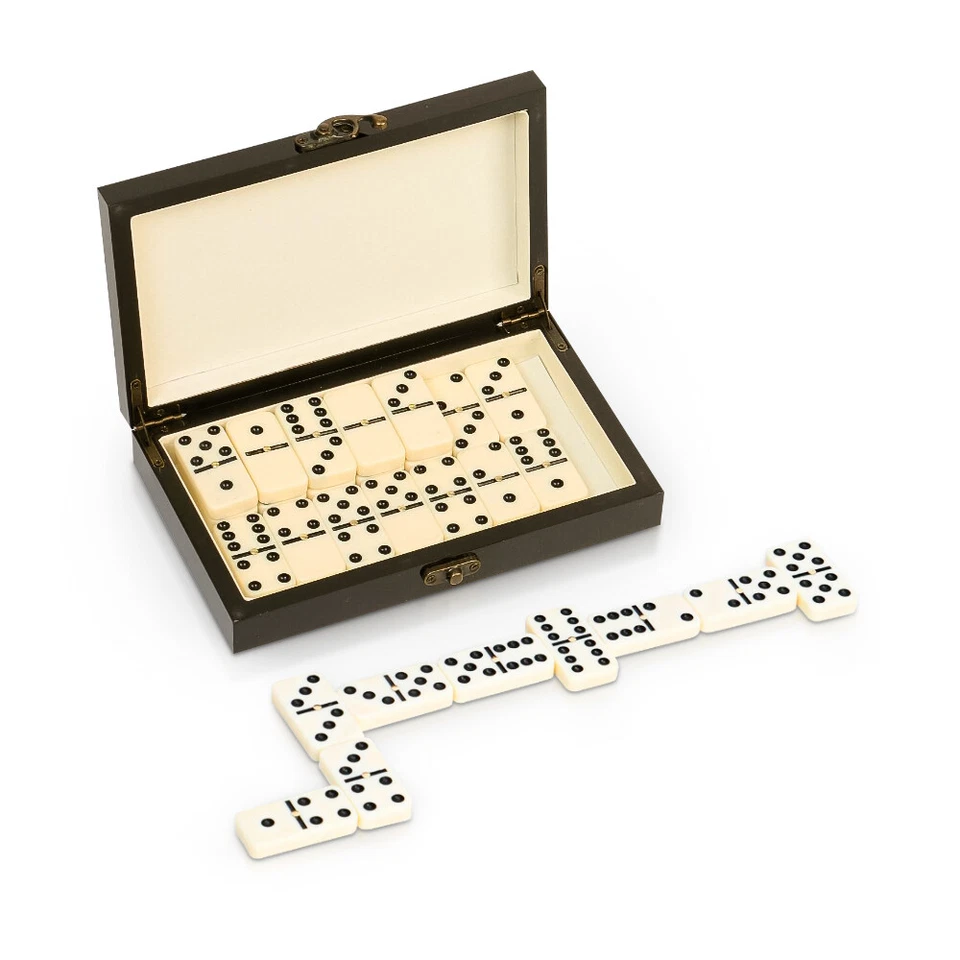 MARKENLOS Dominosteine Domino Spiel im Holzbox Brettspiel Домино Dominospiel