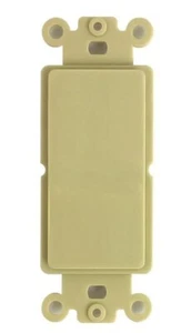Decora Decorator Style Blank Wall Plate Insert Filler - Ivory - Picture 1 of 1