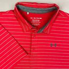 Under Armour Short Sleeve Performance Playoff Polo Shirt Red Stripe Men's XXL