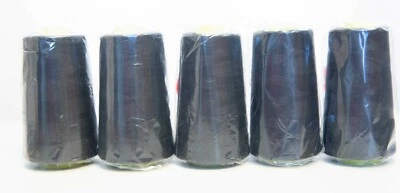 Serger Thread Black, lot of 5, 3000 yards 100% polyester  - Image 1 of 2
