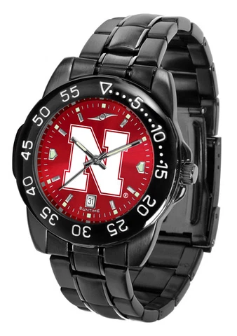 Nebraska Cornhuskers Ncaa Licensed Men Fantom Anochrome Watch and Dog Tag Cover