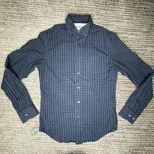 Banana Republic Gr. XS Herren Hemd Langarm Knopfleiste Luxe Popeline Blau Kariert - Bild 1 von 10