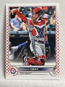 2022 Topps Serie 1 Jonah Heim Rookie RC Independence Day /76 #230 Rangers - Foto 1 di 2