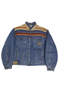 Lee Cooper 80s Vintage Urban Indian Denim Navajo Ethnic Trucker Jacket - Picture 1 of 12