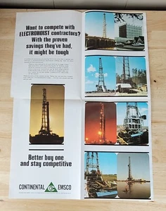 CONTINENTAL EMSCO Vintage Print Ad Size: 16"x22" Electrohoist Drilling - Picture 1 of 6