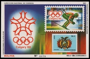 Bolivia 1987 - Mi-Nr. Bloque 165 ** - Estampillada sin montar o nunca montada - Olympia Calgary - Imagen 1 de 1