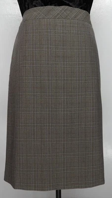 Falda a Cuadros MACY'S ROZ & ALI Glen Mujer Talla 14 Hasta la Rodilla Gris Hueso Púrpura Foto 1 de 4