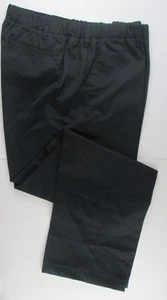 Pantaloni chino LANDS END neri uniformi vita elastica pull-on donna 14 cuciture interne 30" - Foto 1 di 7