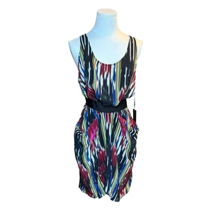 Abito Thakoon multicolore drappeggiato seta bolla taglia 10 nuovo con etichette $750 cocktail formale - Foto 1 di 7