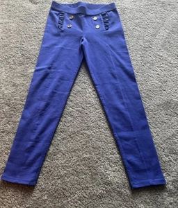 Janie And Jack Girls Size 8 Blue Ruffled Pants Stretchy - Picture 1 of 8