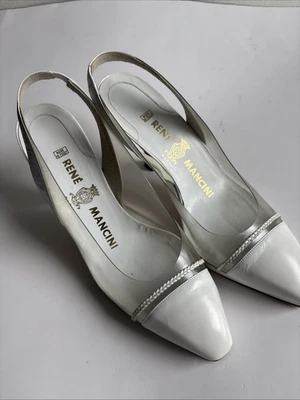 RENE MANCINI Paris Beige Vero Curio Talla 36.5 EE. UU. 6.5 Correa Deslizable Plástico Lado Divertido Foto 1 de 4