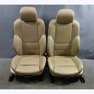 1999-2006 BMW E46 3-Series 4-Door Front Sports Seat Pair Beige Leather OEM - Image 1 of 4