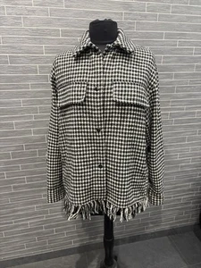 Zara Blazer Overhemd Jacke S weiß-schwarz Karo - Bild 1 von 4