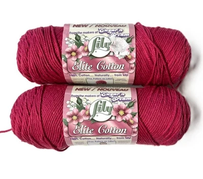 2 madejas de hilo de algodón Elite #05425 rubí 184 yardas cada una Foto 1 de 4