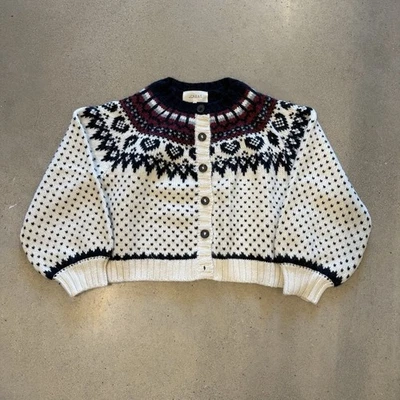 Cardigã suéter The Great Nordic Fair Isle mistura de alpaca Peru tamanho grande 1 - Imagem 1 de 4