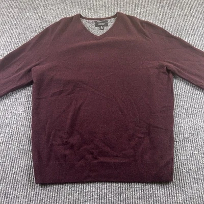 Suéter Nordstrom Para Hombres Mediano Cachemira Borgoña Manga Larga Cuello en V Foto 1 de 4