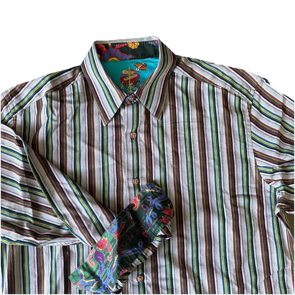 Robert Graham Multicolor Haight Ashbury Striped Button-up Shirt Long Sleeve L - Image 1 of 4