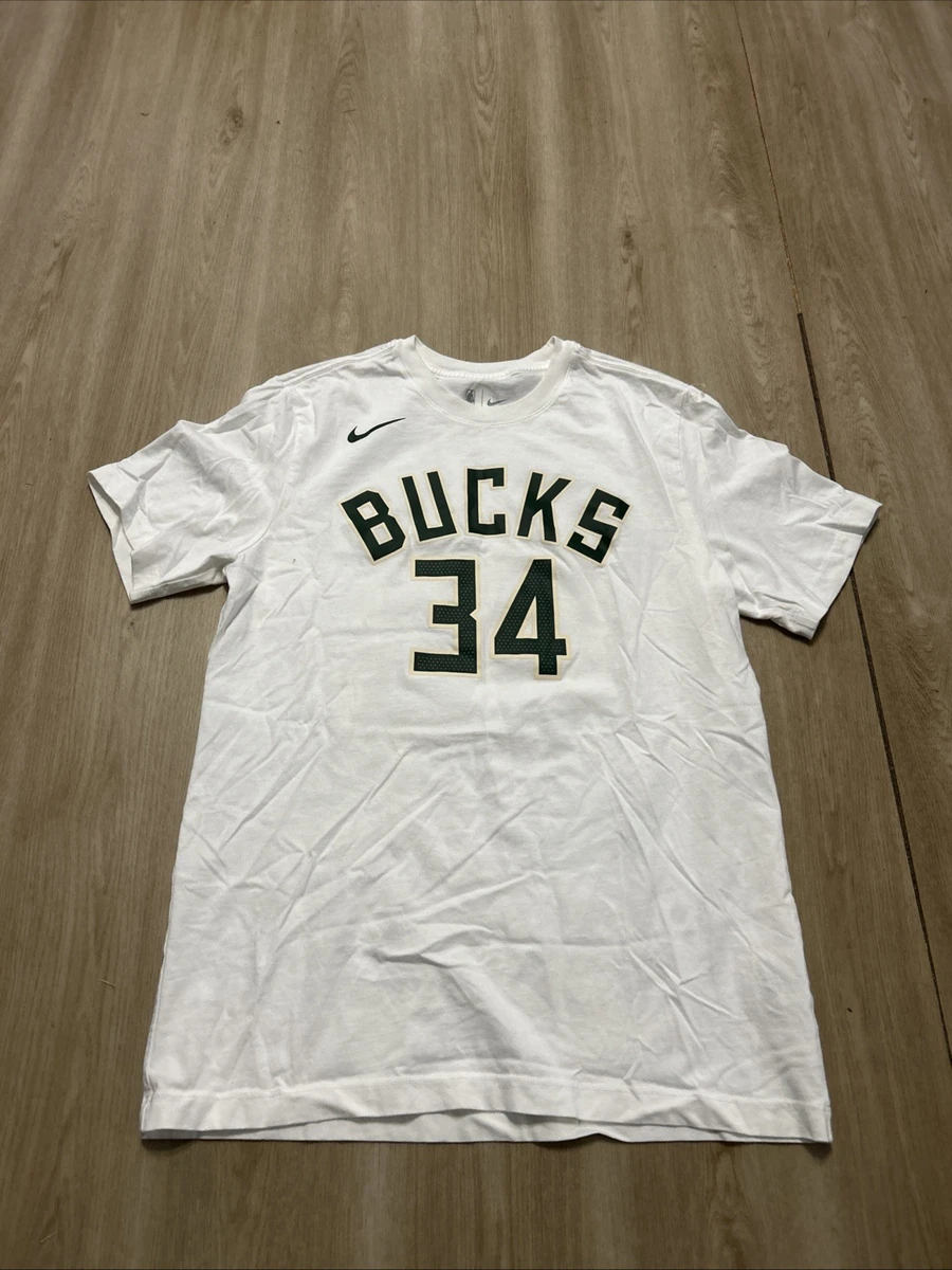 Nike Milwaukee Bucks NBA #34 Giannis Antetokounmpo White T-Shirt