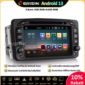 64GB DAB+Android 13 Autoradio GPS Mercedes C/CLK/G/A Klasse W203 W209 W168 Viano - Bild 1 von 16