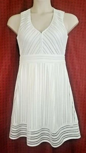 J Crew Sleeveless Dress Womens Size 8 White Eyelet Striped Fit Flare NEW $158 - Picture 1 of 11