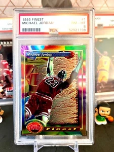 ⭐️ MICHAEL JORDAN 1993 TOPPS FINEST CHROME #1 PSA 8 NM-MT GRADED CARD 🔥 - Bild 1 von 3