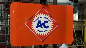 ALLIS CHALMERS AC CLÁSICO TRACTOR NOSTÁLGICO LETRERO GIRATORIO 2 LADOS 2 MENSAJE - Imagen 1 de 2