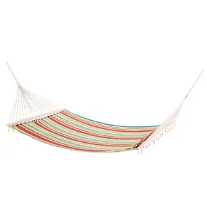 More details for outsunny hammock outdoor garden camping hanging swing portable travel red