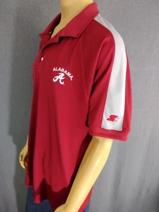 Polo UNIVERSITY of ALABAMA Crimson Tide da uomo XL STARTER poliestere rosso grigio - Foto 1 di 7