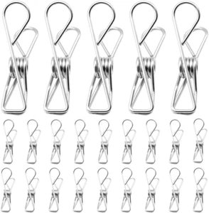 40Pcs Stainless Steel Laundry Clips 55Mm Clothespins Silver - Picture 1 of 12