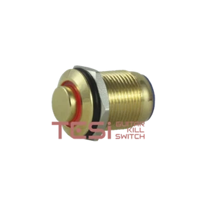 Tesi POCO 12 MM LED Momentar Druckknopf Gitarre Kill Switch gold/rot - Bild 1 von 5