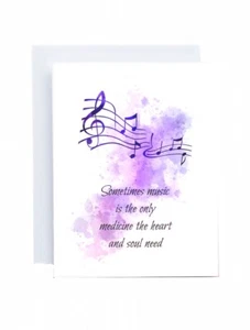 Musiknotizen Zitatkarte, innen leer, 5x7 Zoll, Musikliebhaberkarte, Musik, Geschenk - Bild 1 von 1