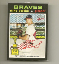 2020 Topps Heritage Real One Autograph Red Ink Michael Mike Soroka Auto /71