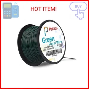 Florist Wire - 110 Yards 22 Gauge Green Flexible Paddle Wire for Crafts, Christm - Picture 1 of 2