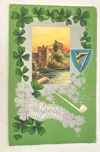 Saint St. Patrick’s Day Greetings Postcard Irish Castle Unused - Picture 1 of 2