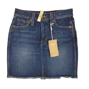NWT MADEWELL Stretch Denim High-Waist Straight Mini Skirt, Hayson Wash 26"W 16"L - Picture 1 of 8