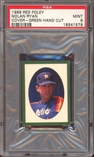 1989 Red Foley Sticker Book Hand Cut Baseball Nolan Ryan Cover Green PSA 9