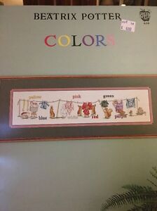 Beatrix Potter Colors Cross Stitch Book #610 Licensee Green Apple Book