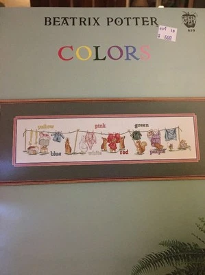 Beatrix Potter Colors Cross Stitch Book #610 Licensee Green Apple Book - Image 1 of 4