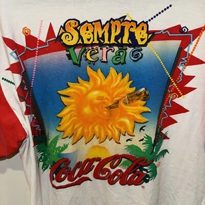 Vintage Very Rare Sempre Coca-Cola Brazil Shirt Sunshine Med - Bild 1 von 12