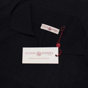Luciano Barbera NWT Knit Short Sleeve Polo Shirt Size 56 US XXL Blue 100% Wool - Picture 1 of 8