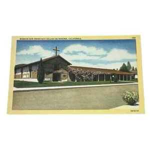 Postkarte Mission San Francisco Solano de Sonoma Kalifornien Vintage A772 - Bild 1 von 2