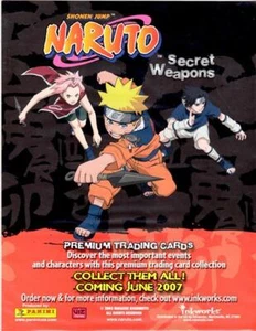 INKWORKS - NARUTO NINJA SECRET WEAPONS SELL SHEET & PROMO CARD SET OF 3 PANINI - Picture 1 of 3