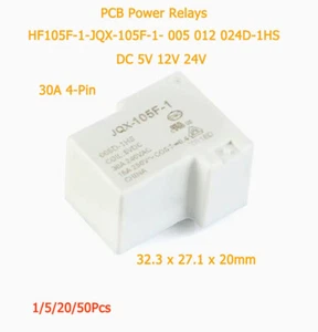 HF105F-1-JQX-105F-1-005 012 024D-1HS PCB Leistungsrelais 5V 12V 24V 30A 4-Pin - Picture 1 of 7