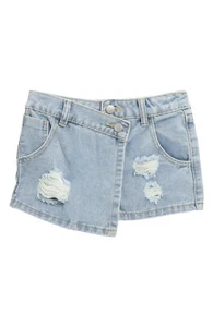 JOE'S Jolie Ripped Denim Skort Girls' 12 Dan Wash 5 Pocket Style Button Closure~ - Picture 1 of 15