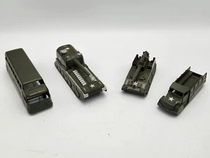 Vintage Lot of 4 Midgetoy Military Diecast US Army Vehicles Tanks Bus Truck - Picture 1 of 11