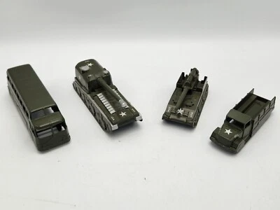Vintage Lot of 4 Midgetoy Military Diecast US Army Vehicles Tanks Bus Truck - Image 1 of 4