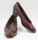 Bally Damen Pumps Schuhe 36,5 rot dunkelrot uni Blockabsatz A021