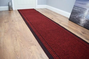 Industrial Door Mat Hallway Runner Red Non Slip Long Corridor Kitchen Rug UK - Picture 1 of 2