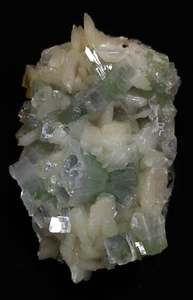 Green Apophyllite cubes W/ Stilbite bleads natural formation mineral specimen - Picture 1 of 5